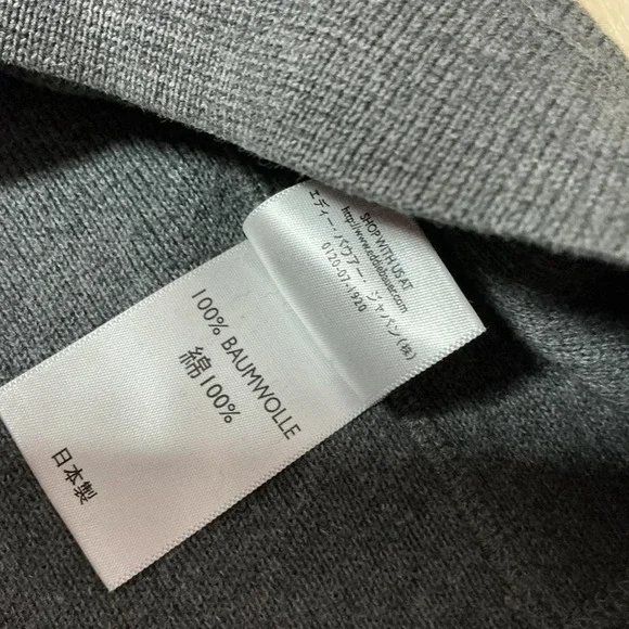 Eddie Bauer Mens Gray Knit Henley Thermal Long Sleeve Crewneck Cotton Sweater XL - Picture 5 of 6
